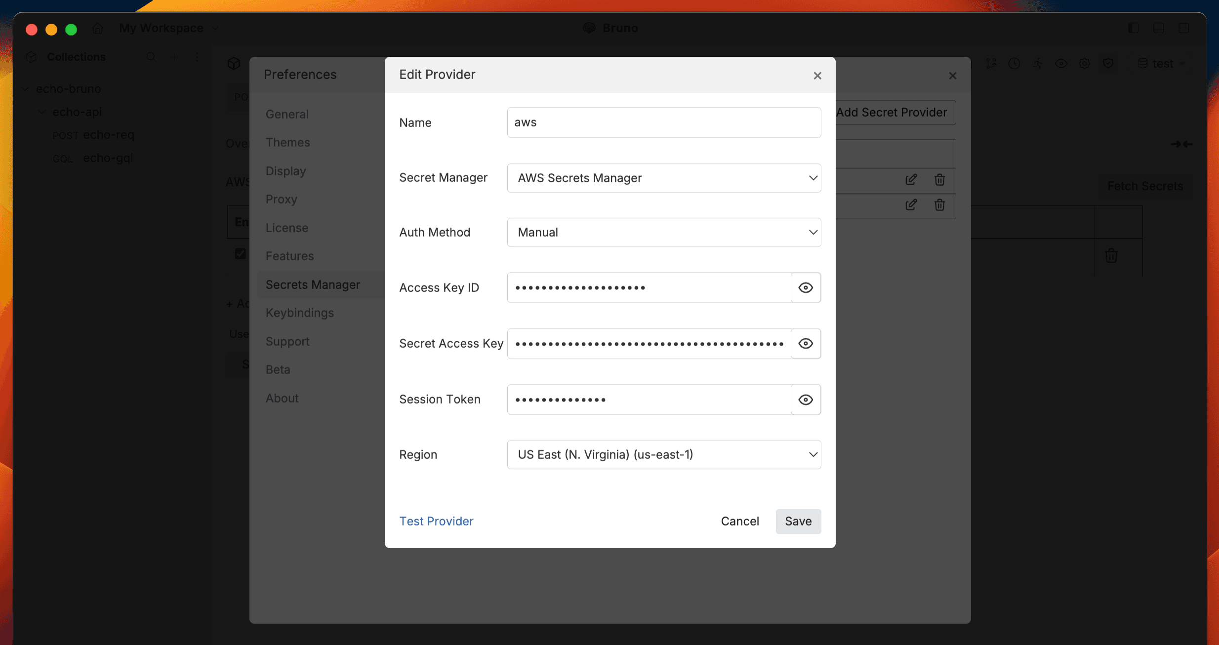 Configure AWS Secrets