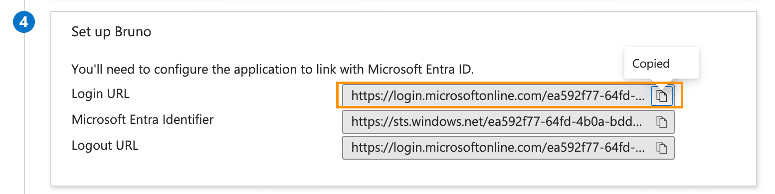 Copy SSO URL from Entra ID